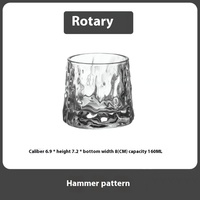 Ensemble de trois verres rotatifs pour café, thé au lait et boissons froides, style célébrité internet, verre à whisky pour la maison, directement de l'usine