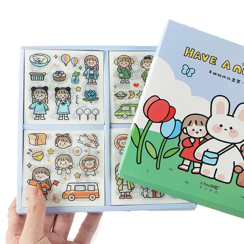100 pieces cute girl cartoon character cartoon stickers set hand sticker DIY background decoration decorative laptop sticker