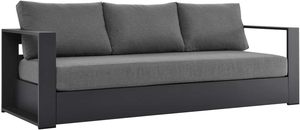 Muebles de Jardín para Patio, Juego de Sofás de Lujo para Exteriores de 4 Piezas, de Tela/<span class=keywords><strong>Aluminio</strong></span> con Recubrimiento en Polvo, en <span class=keywords><strong>Gris</strong></span> con Sillones con Estructura Metálica - Product Image 3