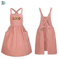 Tablier personnalisé avec logo pour fleuriste, cuisine, ménage, en pur coton, pour femmes et filles, pour la cuisson, la floristerie, le café, la pâtisserie, tablier rose