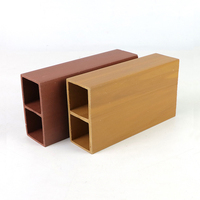Panneau de cloison de plafond en tube de bois personnalisé wpc tube carré bois plastique composite bois creux