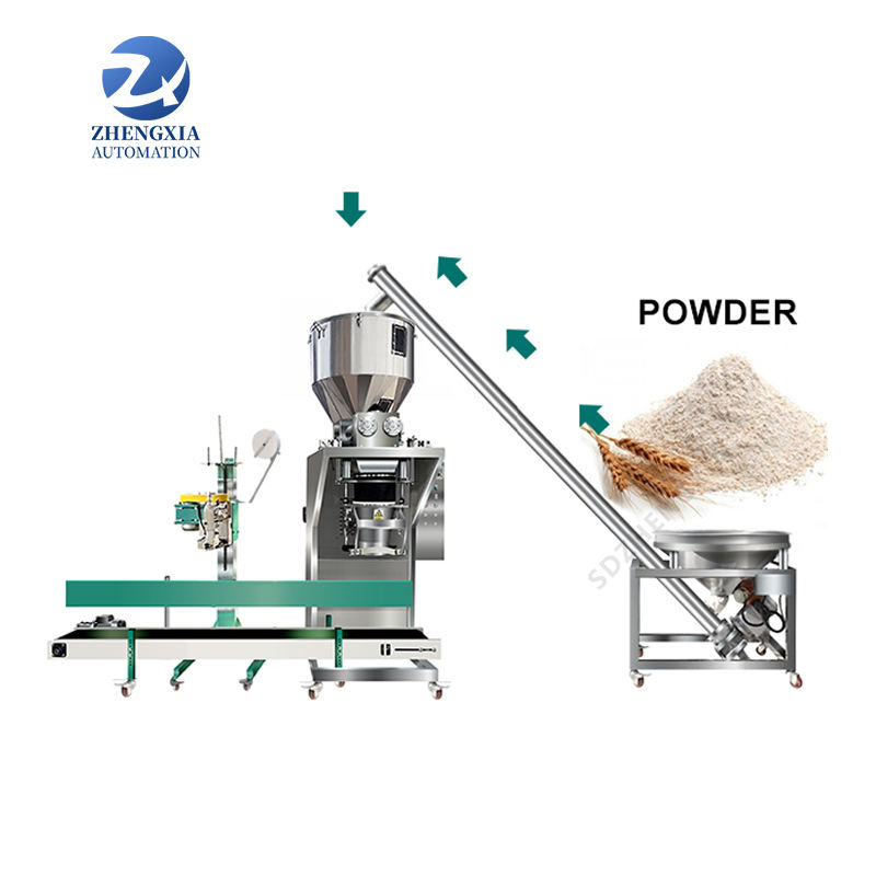 Powder Sewing Machine Semi-Automatic 25kg Powder 50kg Bag Filling and Sewing Packing Bagging ...