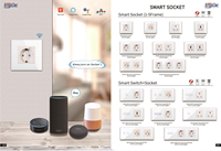 Interrupteur mural intelligent Bingoelec 1/2/3/4 voies, télécommande sans fil, compatible Tuya Smart Home, Wi-Fi, tactile