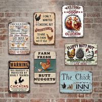 Plaque en métal personnalisée, en aluminium, rétro, vintage, avec motif animal, décoration, affiche en métal vintage, poulet, plaque en métal amusante