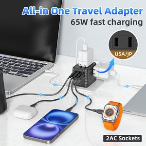 Worldplug GaN 65W USB Type-C Chargeur de Voyage Universel 10A International Plug Socket Adapter NFC Network Fabriqué à partir de cuivre - Product Image 2