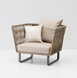 Conjunto de Sofá Moderno de Tres Plazas para Exteriores, Estructura de Aluminio, para Jardín, Patio, Parque, con Correa Metálica, Estilo Contemporáneo, Muebles de Exterior Seccionales - Product Image 2