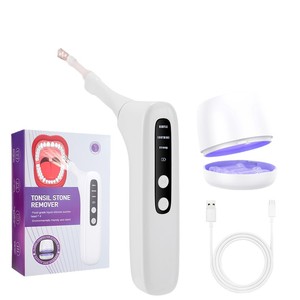 Extracteur électrique de calculs amygdaliens avec 3 modes d'aspiration et lumière LED pour les soins bucco-dentaires à domicile - Product Image 1