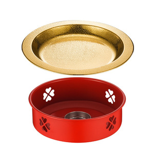 Stainless Steel Hammered Dry Pot With Alcohol Stove For Spicy Hot Pot Crab Stew Fish Head Cooking Non Stick Heat Resistant - Product Image 1