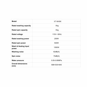 Hot Bán Giá Rẻ 110V 8Kg Phía Trước Tải Tự Động Máy Giặt Điện Thép Không Gỉ Trống Máy Giặt Cho Khách Sạn Sử Dụng Trong Kho - Product Image 3