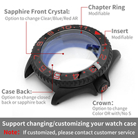 Casing Jam Tangan SKX Classic Hitam 3 O'clock untuk SKX007 009 Matte Cocok untuk Mesin NH35 NH36, Chapter Ring, Bezel Insert, Caseback, Mod Part