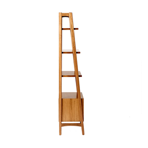 Bibliothèque de style moderne imperméable et antirouille, étagères à livres en bois épais, bibliothèque en teck vintage - Product Image 4