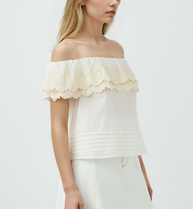 Fabricante de Ropa, Blusa de Moda para Mujer, Estilo Boutique, Sexy, Verano, Bordada, con Hombros Descubiertos - Product Image 3