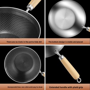 Sartén Antiadherente de Acero Inoxidable 304 con Superficie de Panal, Compatible con Estufas de Inducción y Gas, para Cocina, Venta al por Mayor - Product Image 5