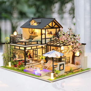 Kit de maison de poupée miniature en bois assemblé à la main, thème boulangerie mignon, avec LED, idéal pour boutique, cadeau parfait - Product Image 2