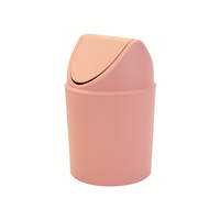 Poubelle DONDOLINA italienne à couvercle roulant 6L en PP rose, couvercles saturés, cylindrique, minimaliste, avec couvercle rabattable, pour la cuisine et la maison