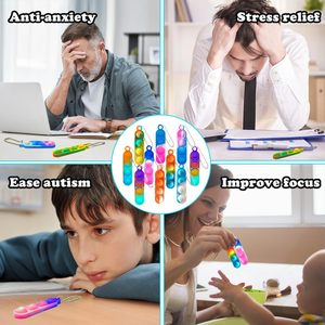 Porte-clés <span class=keywords><strong>Pop</strong></span> <span class=keywords><strong>It</strong></span> Simple Dimple, jouet anti-stress, idéal pour les jeux de team building, les récompenses en classe et les sacs cadeaux - Vente flash - Product Image 4