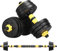 Ensembles d'haltères réglables en ciment plastique pour l'entraînement musculaire 10/15/20/30/40 kg