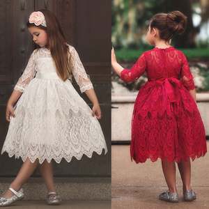 Vestido de Encaje con Flores Navideñas para Niñas, Vestidos de Princesa para Fiestas Infantiles, Ropa para Niñas - Product Image 4