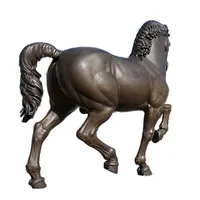 धातु कला सजावट मूर्तिकला आउटडोर पीतल की मूर्ति फाउंड्री सेवाओं प्राचीन खत्म जीवन आकार धातु हार्स मूर्तिकला