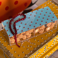 Boîte d'emballage personnalisée pour biscuits au chocolat de qualité alimentaire, boîte de dattes, emballage de luxe à imprimé floral, boîte transparente en acrylique pour noix, desserts, bonbons, cadeaux
