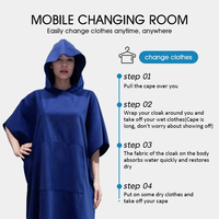 Poncho de surf léger et très absorbant, personnalisé, en microfibre, avec capuche, pour la plage