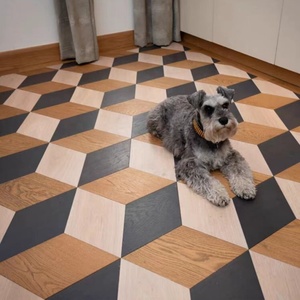 <span class=keywords><strong>Parquet</strong></span> en bois d'ingénierie massif <span class=keywords><strong>hexagonal</strong></span> en forme de diamant à plusieurs couches en chêne blanc brossé de couleur froide en forme de pentagone - Product Image 4