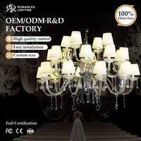 Lustres en cristal de verre classiques modernes de luxe pour salle de banquet, scène de mariage, luminaire suspendu pour décoration de mariage