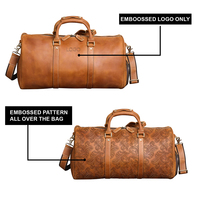 Sac de voyage en cuir personnalisé pour hommes, fait main, pour le week-end, le sport, la gym, avec fermeture éclair