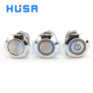 Husa 19mm 12V 24V vòng điện ánh sáng dẫn kim loại đẩy nút chuyển đổi tạm thời latching/tự thiết lập lại IP65 không thấm nước đẩy nút chuyển đổi - Product Image 2