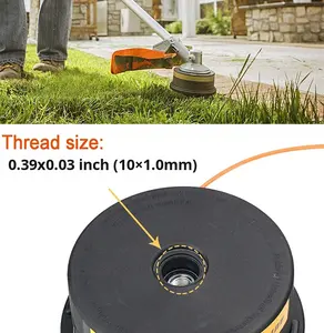 Tête de coupe pour débroussailleuse à 2 fils en aluminium et nylon, avec brosse, pour outils de jardin en gros - Product Image 2