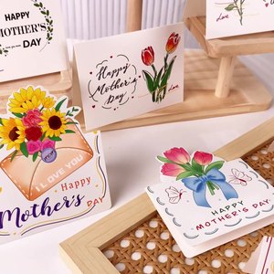 Carte de voeux manuscrite 3D personnalisée en gros, carte vierge de fête des mères avec enveloppe de <span class=keywords><strong>remerciement</strong></span> pour bouquet de roses incluse - Product Image 2