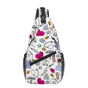 Borsa da petto piccola in poliestere con stampa Medical Care, regalo ideale per uomo e <span class=keywords><strong>donna</strong></span>, cartone animato 2D, grande capacità, sport all'aria aperta, tempo libero, moda - Product Image 6
