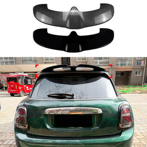 Mini Rear Spoiler Wing Shaped Piano Black Carbon Fiber Texture ABS For F55 F56 2014-24 - Product Image 1