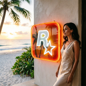 Enseigne LED néon 3D multicolore personnalisée <span class=keywords><strong>GTA</strong></span> Vice City, étanche IP65, à fixer au mur, pour la décoration de bars gaming et de maisons, <span class=keywords><strong>logo</strong></span> publicitaire, garantie 2 ans - Product Image 3