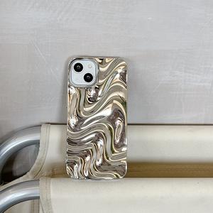 Funda de TPU suave con ondulación de agua de Color plateado galvanizado de lujo para <span class=keywords><strong>iPhone</strong></span> <span class=keywords><strong>11</strong></span> 12 13 14 Pro Max - Product Image 4