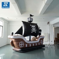 Modèle de bateau pirate gonflable géant, modèle gonflable publicitaire personnalisé, dispositif gonflable pour parc à thème pirate