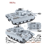 100064 Segunda Guerra Mundial 2 militar alemán Pantera tanque 121 soldado arma Serie modelo WW2 ladrillos juguetes para niños juegos de bloques de construcción