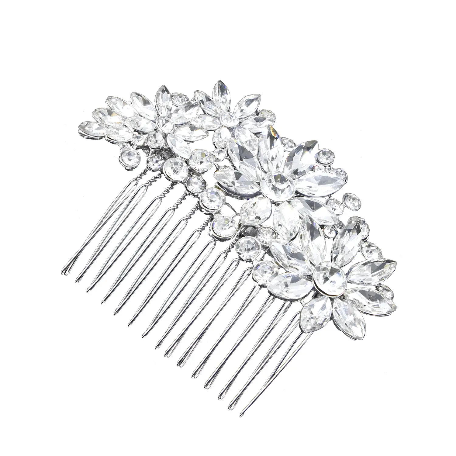 Bridal hair ornaments crystal hair combs ladies flower rhinestone headpiece bride headwear wedding