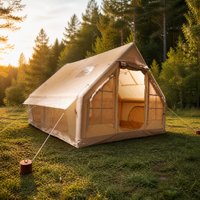 12 ㎡   Tente gonflable 4x3m en Oxford 420D, imperméable PU3000mm, avec cheminée pour poêle, idéale pour les vacances de camping