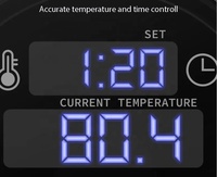 Machine à cuisson sous vide électrique avec écran LED, en acier inoxydable de qualité alimentaire, portable, pour une cuisson lente multifonctionnelle et silencieuse
