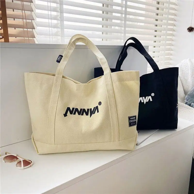 Chất lượng cao tùy chỉnh sinh thái bãi biển Tote túi chưa tẩy trắng bông Túi Vải Tote Shopper túi với tùy chỉnh in logo