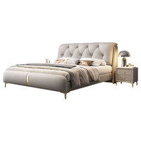 Cadre de lit double rembourré de luxe OEM ODM avec tiroirs de rangement et table de chevet pour les détaillants et les acheteurs d'hôtels