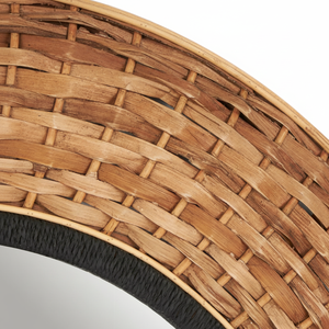 Miroir en jacinthe d'eau tissé à la main du Vietnam écologique décoration murale artisanale élégante salle de bain charme esthétique naturel style de maison - Product Image 1