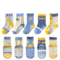 OEM Vente en gros Chaussettes tricotées en coton pour garçons et filles Logo personnalisé antidérapant Trampoline Grip pour automne hiver bébés enfants