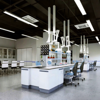 Mobilier de laboratoire : Table centrale, Table îlot de laboratoire, Banc mural pour hôpitaux, chimie, physique, biotechnologie avec support à réactifs
