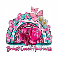 Sensibilisation au cancer du sein baskets ruban rose transfert de chaleur impression autocollants Applique pour sacs sweat vêtement oreillers