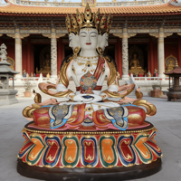 Statue de Bouddha en bronze sur mesure de grande taille pour l'extérieur avec feuille d'or Statue de Bouddha en laiton pour le culte du temple