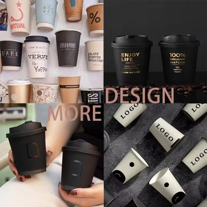 Tùy Chỉnh In Dùng Một Lần Đôi Tường Cốc Giấy Bao Bì Nóng Uống Container Vàng Lá Dập Nổi Cốc Giấy Với Nắp Giấy - Product Image 4