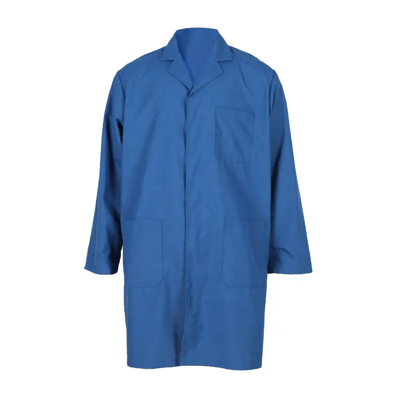 Offre Spéciale vêtements de travail personnalisés TC 65/35 Snap Front Lab Coats unisexe smocké vêtements avec poches en gros