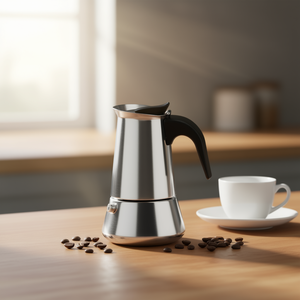 Cafetière Moka en acier inoxydable 4 tasses, machine à expresso - Product Image 3